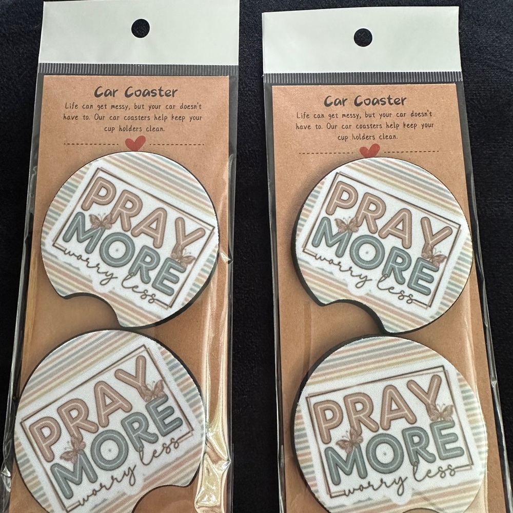 Pray More Car Coasters